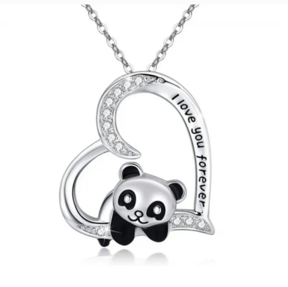 Silver Panda Necklace  16-18